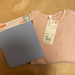 ユニクロ(UNIQLO)の新品UNIQLO2枚　古着パンツ100センチ2枚　極暖100(Tシャツ/カットソー)