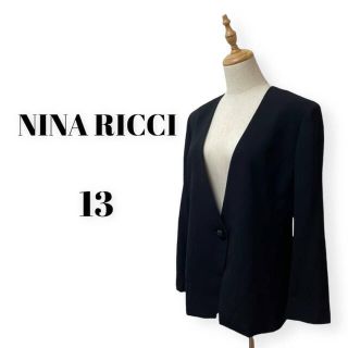 ニナリッチ(NINA RICCI)のNINA RICCI ニナリッチ  ノーカラージャケット 肩パット有り 日本製(テーラードジャケット)