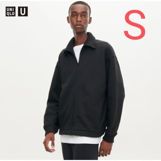 ユニクロ(UNIQLO)の【サイズ S】UNIQLO U ボアスウェット トラックジャケット ブラック(スウェット)