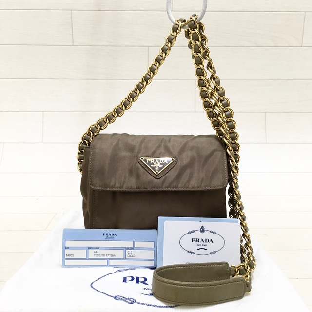 ☆美品・ギャランティ付☆PRADA TESSUTO CATENA チェーンバッグ aneteco.fr