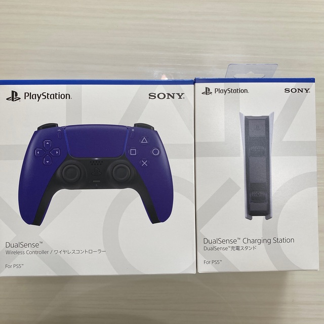 通販情報 新品 PS5 コントローラー DualSense パープル 充電スタンド