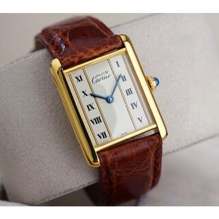 カルティエ(Cartier)の美品 カルティエ マスト タンク ゴールドライン ローマン LM Cartier(腕時計(アナログ))
