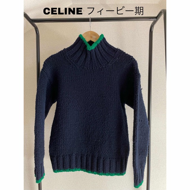 CELINE セリーヌ　フィービー期　ツートンカラーハイネックニットトップス