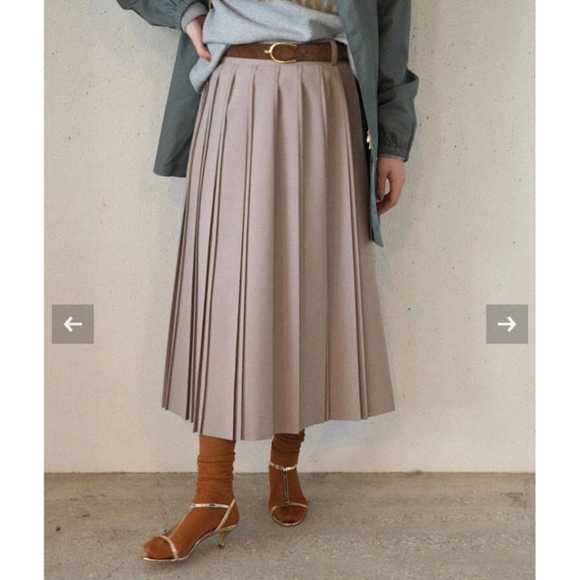 IENA(イエナ)の【IENA】ベルトプリーツスカート レディースのスカート(ひざ丈スカート)の商品写真