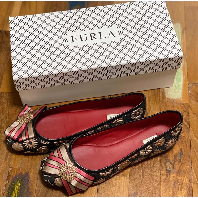 【FURLA】花柄フラットシューズ　36.5 1