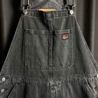 リーバイス(Levi's)の【雰囲気抜群】リーバイス　ブラックデニム　オーバーオール　ビッグサイズ　ワイド(サロペット/オーバーオール)