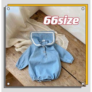 デニムセーラーロンパース 66size(ロンパース)