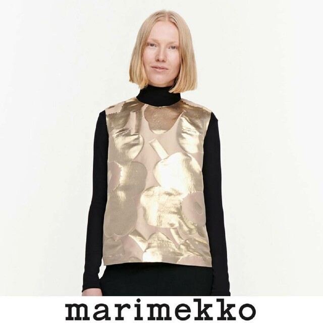 marimekko(マリメッコ)のマリメッコ　ゴールドトップス　keltama unikko レディースのトップス(カットソー(半袖/袖なし))の商品写真