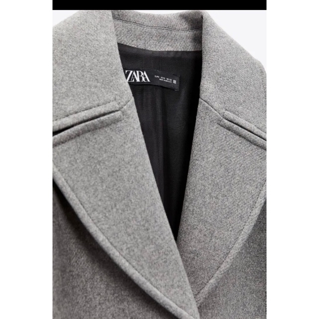 ZARA(ザラ)の週末お値下げ❗️ZARA ウールオーバーサイズコート　未使用 レディースのジャケット/アウター(ロングコート)の商品写真