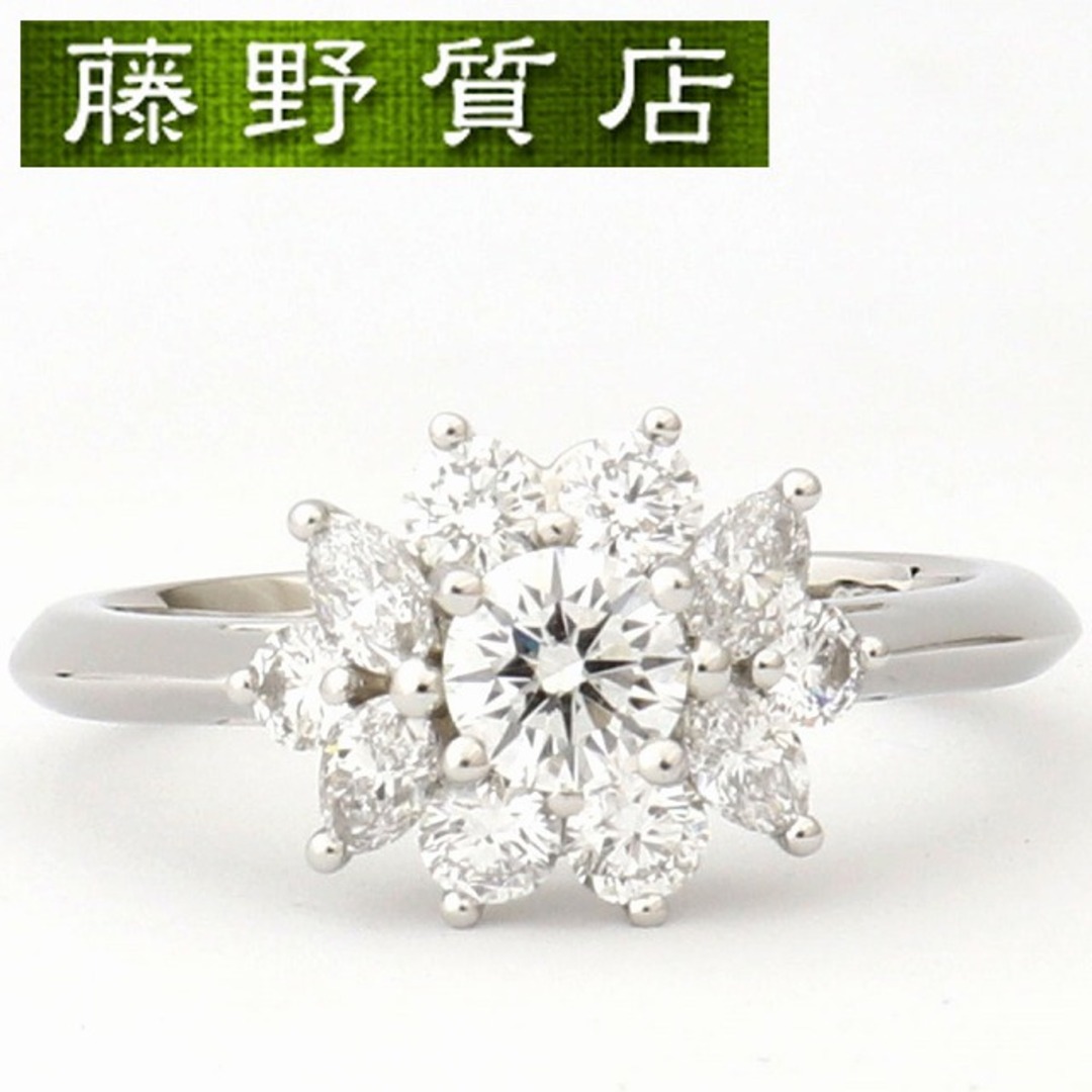 (美品) ティファニー TIFFANY フラワー ダイヤリング  PT950 × ダイヤモンド 11号  指輪 花 8730