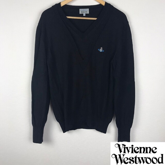 Vivienne Westwood(ヴィヴィアンウエストウッド)の美品 ヴィヴィアンウエストウッドマン 長袖ニット ブラック サイズXL メンズのトップス(ニット/セーター)の商品写真