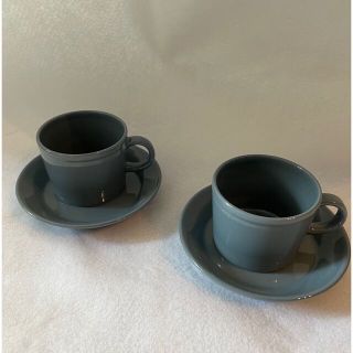 イッタラ(iittala)のイッタラ　ティーマ　カップ&ソーサー2客　ダークグレー　(グラス/カップ)