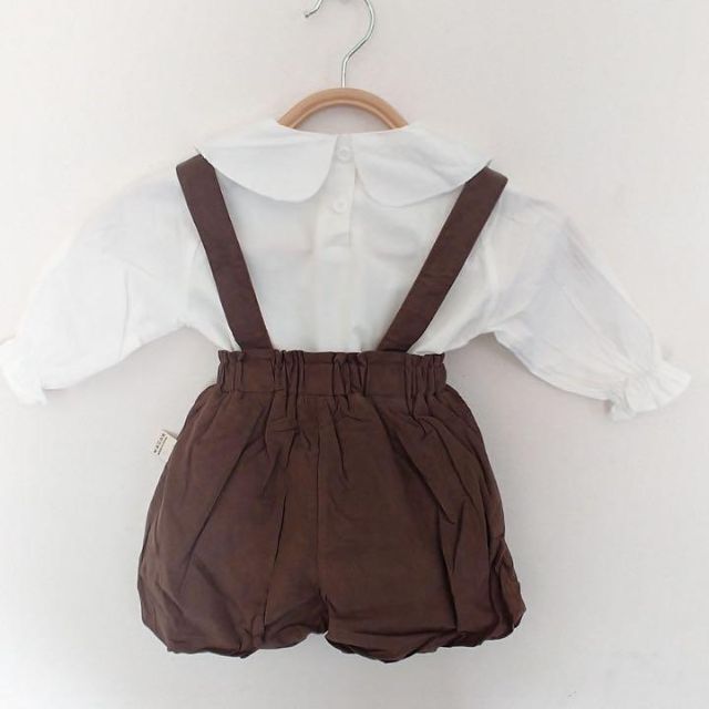 丸襟サスペンダーセットアップ 90size キッズ/ベビー/マタニティのキッズ服女の子用(90cm~)(その他)の商品写真