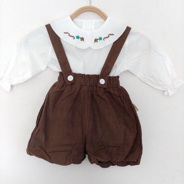 丸襟サスペンダーセットアップ 100size キッズ/ベビー/マタニティのキッズ服女の子用(90cm~)(その他)の商品写真