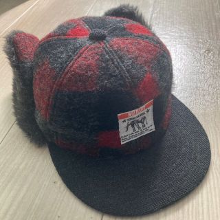 カシラ(CA4LA)のca4la カシラ  ファーキャップ 赤 チェック フライトキャップ(その他)