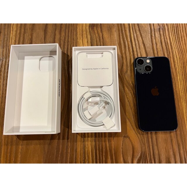 iPhone13 mini Midnight 128GB 純正レザーケース付き