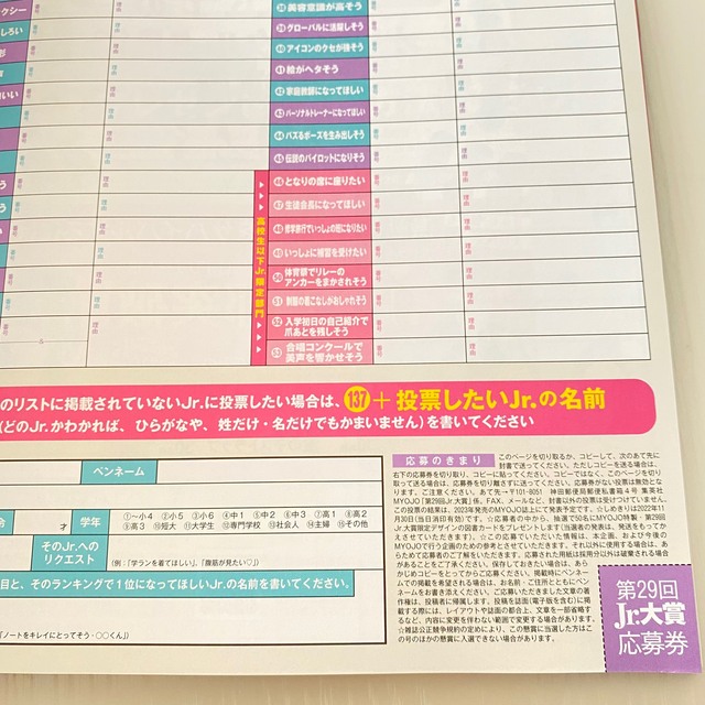SALE/55%OFF】 Myojo 2022年 12月号 Jr.大賞 応募用紙 41枚セット ...