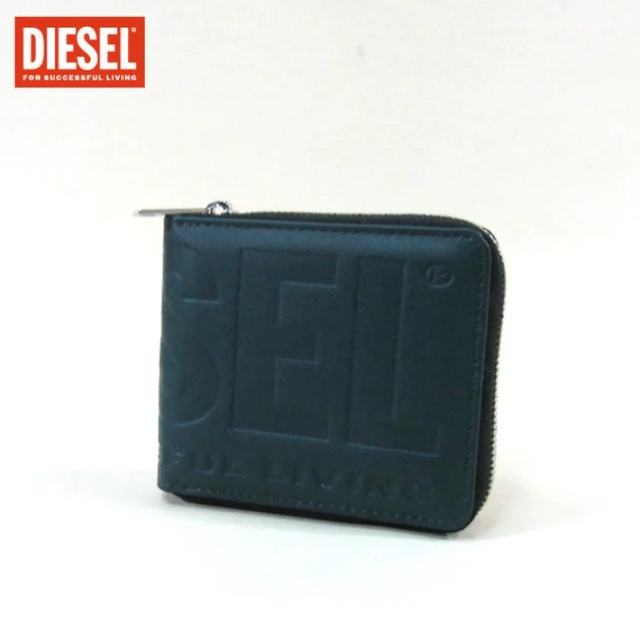 DIESEL(ディーゼル)のDIESEL 二つ折り財布 X08177 P0408 ブルーグリーン　ディーゼル メンズのファッション小物(折り財布)の商品写真