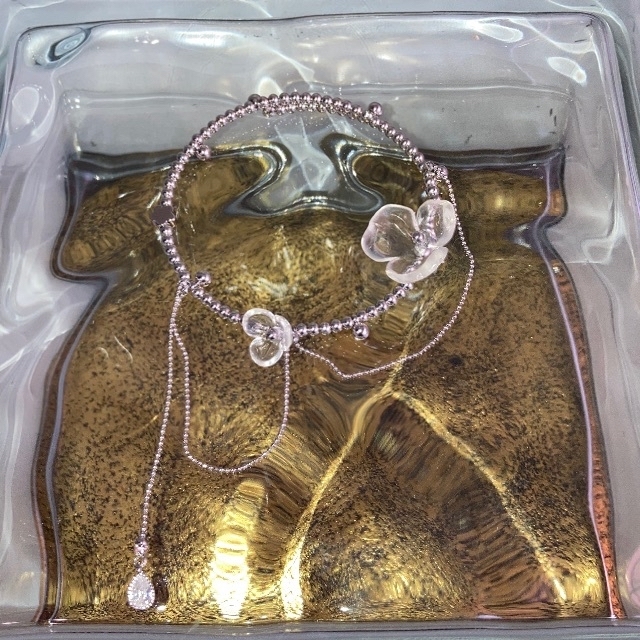 ３点セット アクセサリー ジュエリー ネックレス ブレスレット 指輪 リング 花 レディースのアクセサリー(ブレスレット/バングル)の商品写真
