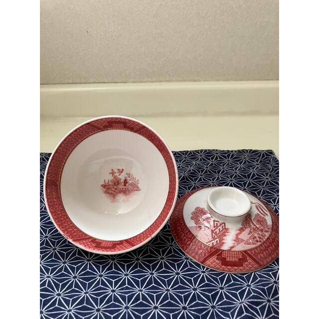 NIKKO - ニッコー ダブルフェニックス 山水 蓋つき夫婦茶碗(赤 NIKKO - ニッコー ダブルフェニックス 山水 蓋つき夫婦茶碗(赤