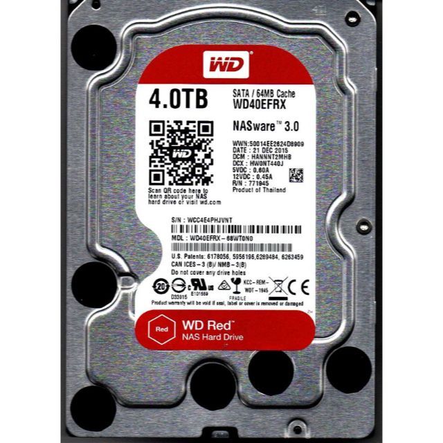 WesternDigital RED HDD WD40EFRX 4TB 