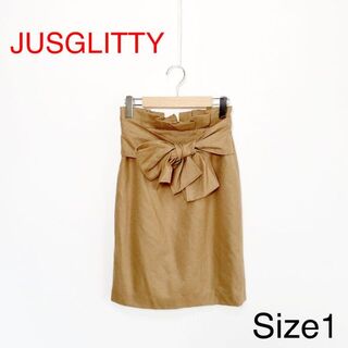 JUSGLITTY - 新品 JUSGLITTYフロントリボンタイトスカート 3771