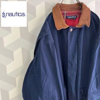 グッドレギ】 NAUTICA ノーティカ 襟レザー ジャケット スイングトップ