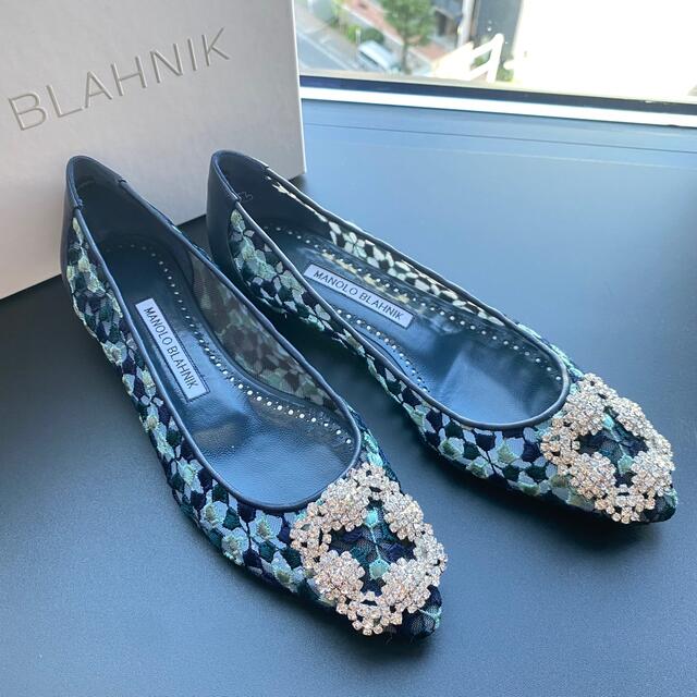 格安販売の MANOLO フラットシューズ バレリーナ ハンギシ レース
