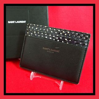 サンローラン(Saint Laurent)のサンローランパリ　カードケース　パイソン　ドット(名刺入れ/定期入れ)