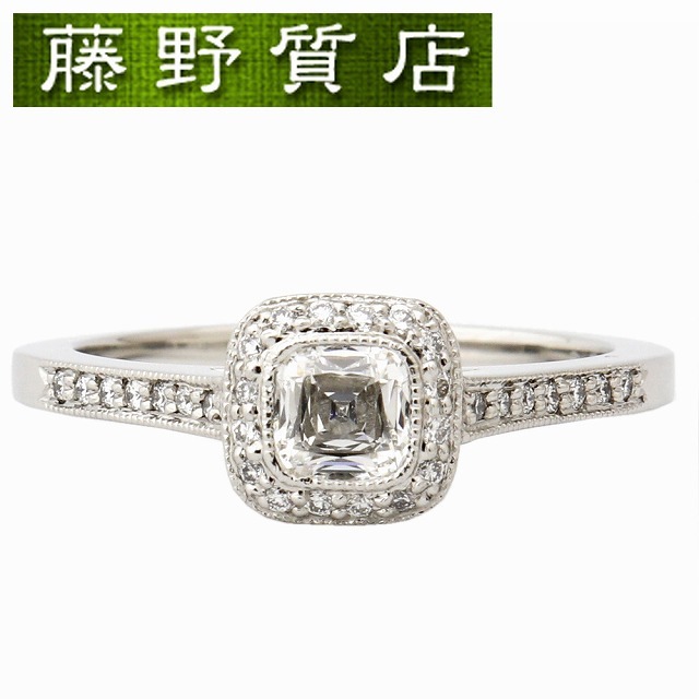 (美品)ティファニー TIFFANY レガシー ダイヤリング 約11号 PT950×ダイヤ 約0.38ct Fカラー VS1  鑑定書 箱 8603重さ49ｇ