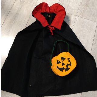 ハロウィン　ドラキュラ風マント　かぼちゃバッグ　セット(その他)