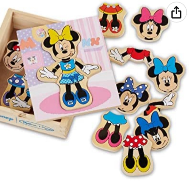 ミニーマウス(ミニーマウス)のミニー　着せ替え　木製パズル キッズ/ベビー/マタニティのおもちゃ(知育玩具)の商品写真