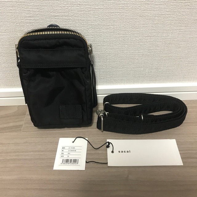 sacai Porter モバイル ポーチ 黒 スマホ ケース バッグ 【お買い得