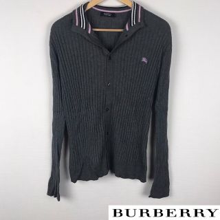 バーバリーブラックレーベル(BURBERRY BLACK LABEL)の美品 BURBERRY BLACK LABEL 長袖カーディガン グレー(カーディガン)