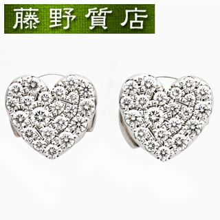 ティファニー(Tiffany & Co.)の（美品）ティファニー TIFFANY メトロ ハート ダイヤピアス K18 WG× ダイヤ パヴェ　8574(ピアス)