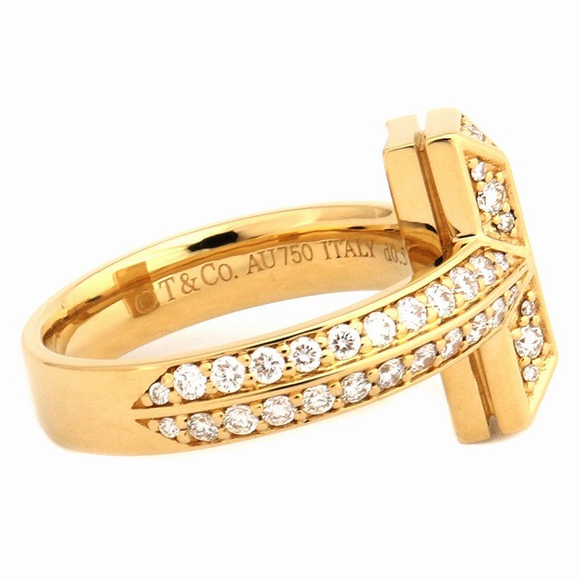 Tiffany & Co.(ティファニー)の(新品仕上げ済）ティファニー TIFFANY T ワン リング パヴェダイヤ 指輪 K18 YG × ダイヤ 0.50ct 約13号 8736 レディースのアクセサリー(リング(指輪))の商品写真