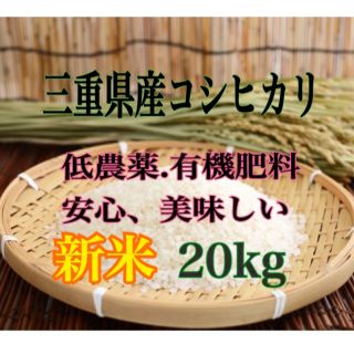 新米コシヒカリ20kg   低農薬、有機肥料(米/穀物)