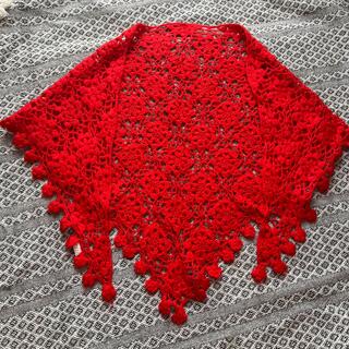 ローリーズファーム(LOWRYS FARM)の赤色　ショール　毛糸(マフラー/ショール)