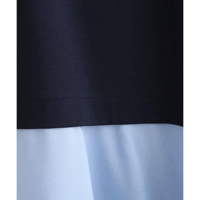 INDIVI(インディヴィ)の◇◆INDIVI◆◇ アシメシャツコンビTシャツ M ネイビー レディースのトップス(カットソー(半袖/袖なし))の商品写真