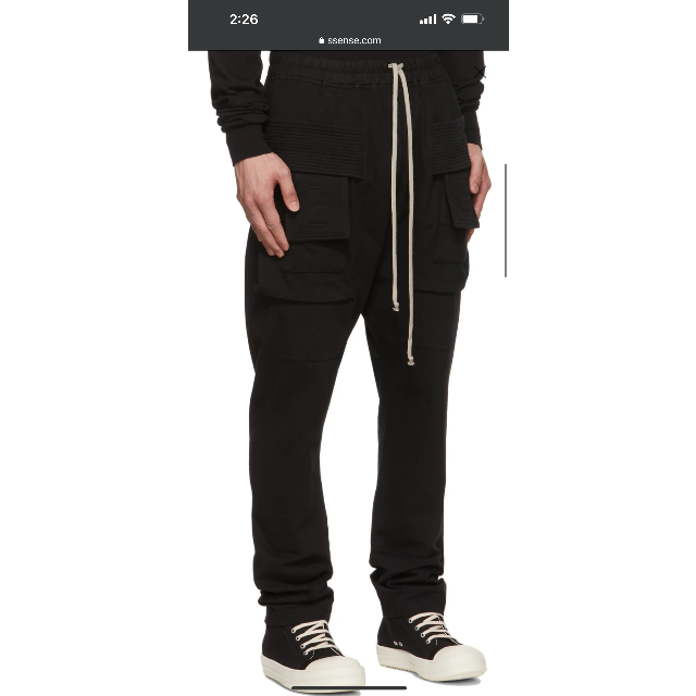 RICK OWENS DRKSHDW ブラッククリーチカーゴパンツ mgindusol.com