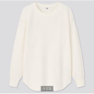 ユニクロ(UNIQLO)の【10/28値下げ！】06.UNIQLO ワッフルクルーネックT(カットソー(長袖/七分))