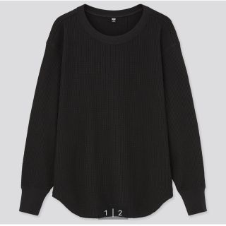 ユニクロ(UNIQLO)の【10/28値下げ！】05.UNIQLO ワッフルクルーネックT(カットソー(長袖/七分))