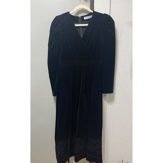 Herlipto Embroidered Velour Midi Dress Herlipto Embroidered Velour Midi Dress