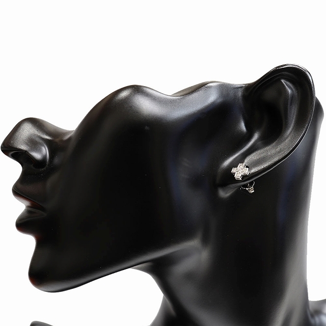 Tiffany & Co.(ティファニー)の（新品仕上げ済）ティファニー TIFFANY クルーシーフォーム ダイヤ ピアス クロス PT950 × ダイヤ 5石 内箱 9006 レディースのアクセサリー(ピアス)の商品写真