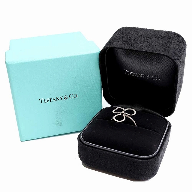 Tiffany & Co.(ティファニー)の（美品）ティファニー TIFFANY ペーパーフラワー オープン フラワー ダイヤリング 指輪 Pt950 ×ダイヤモンド 約14号 9008 レディースのアクセサリー(リング(指輪))の商品写真