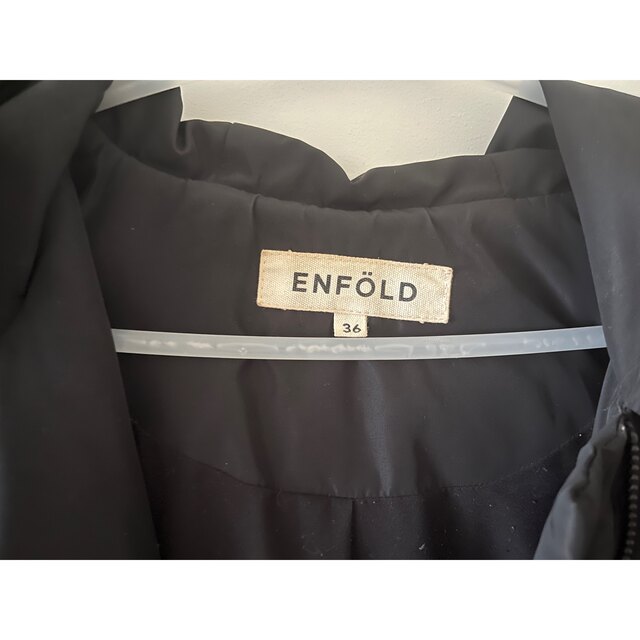 ENFOLD フード付きダウンコート コクーン ブラック 2