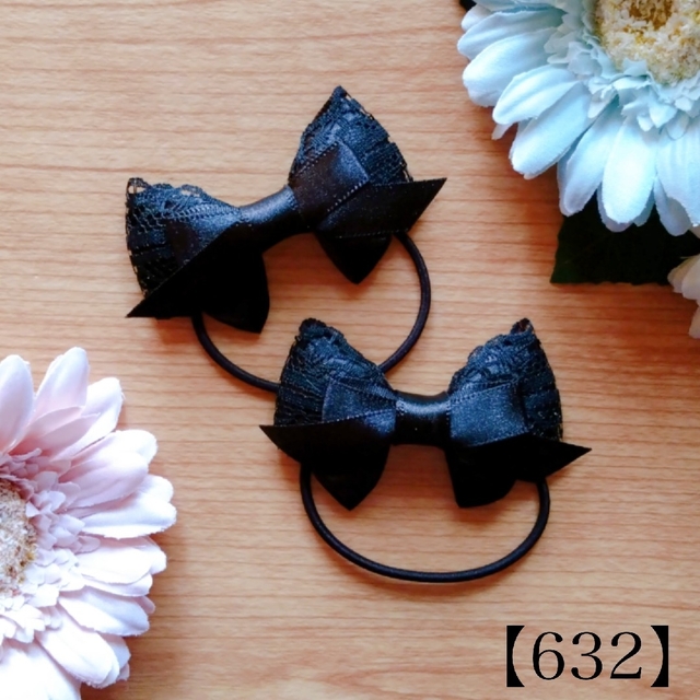 新しく着き 【632】ハンドメイド キッズ ヘアゴム リボン サテン ... 移動ポケット 移動ポシェット チェック&ストライプ マリーフラワー ピンク087
