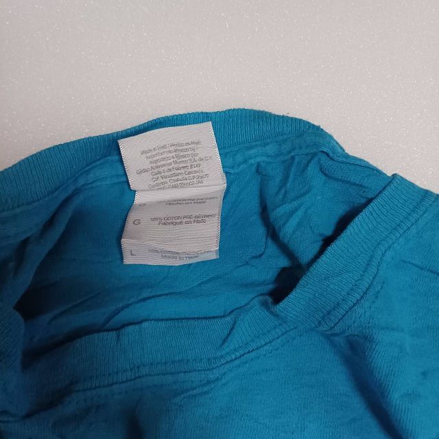 GILDAN(ギルタン)のUS輸入古着　GILDAN　プリントTシャツ　L　ライトブルー メンズのトップス(Tシャツ/カットソー(半袖/袖なし))の商品写真