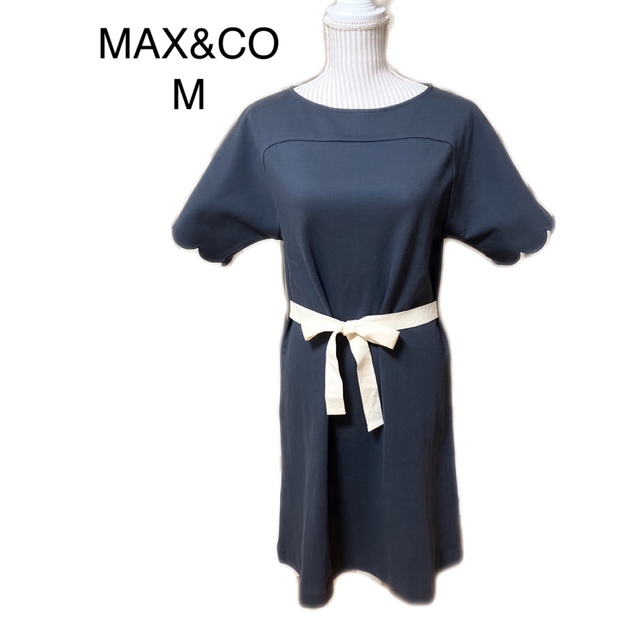 比較検索 値下げ MAX&CO スカラップワンピース シンプル リボン