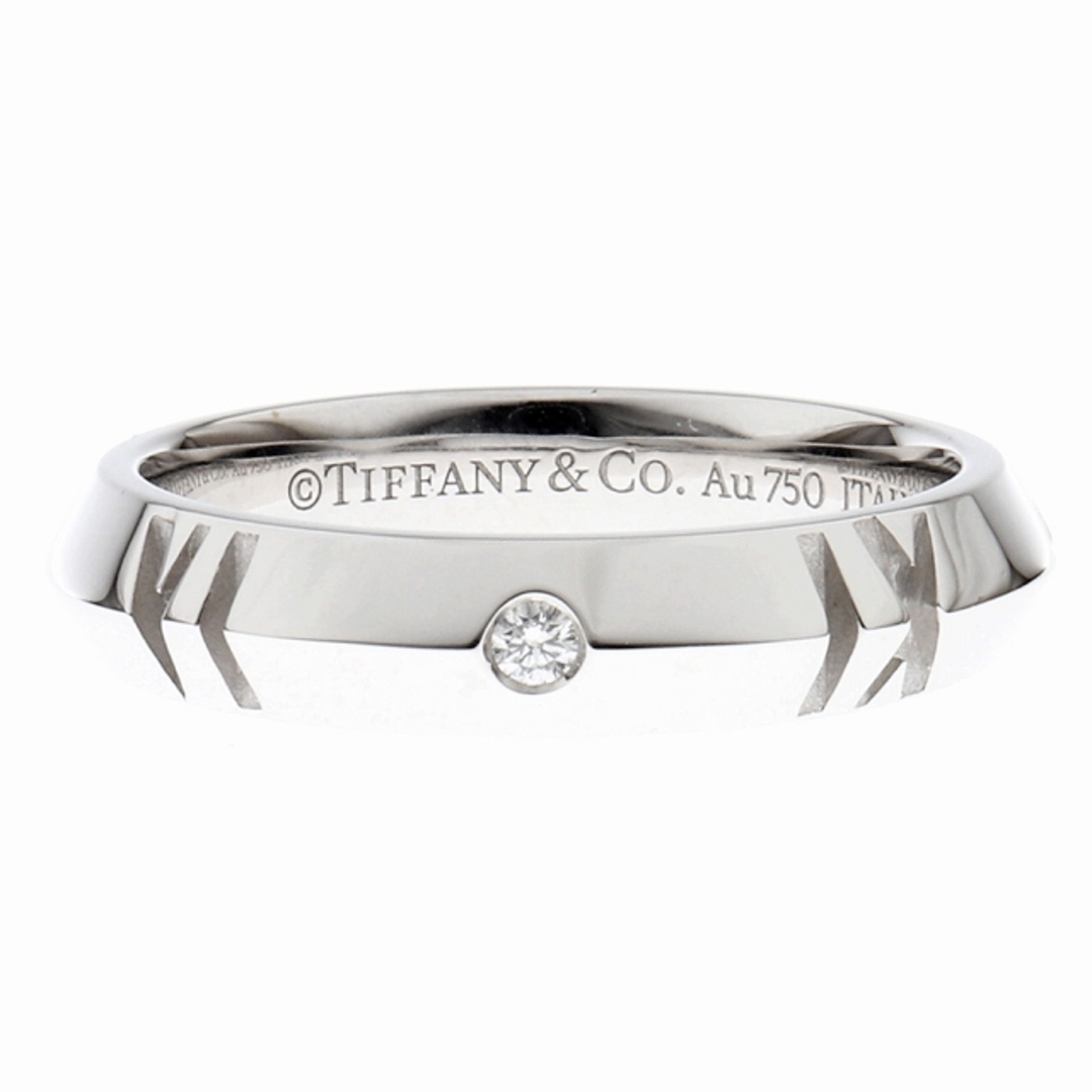 Tiffany & Co.(ティファニー)の (美品）ティファニー TIFFANY アトラス X クローズド ナロー リング 指輪 K18 WG × ダイヤモンド 約0.1ct 約18号 9070 レディースのアクセサリー(リング(指輪))の商品写真